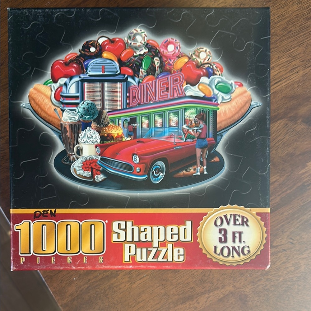 1000-Piece Retro Diner Shaped Puzzle - Red
